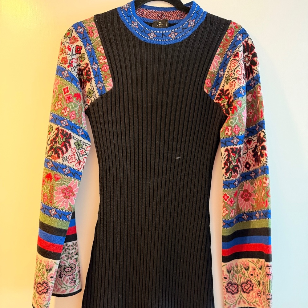 ETRO Milano knit wool dress, made in Italy, size 42 (US ~6/8) – Made in Italy